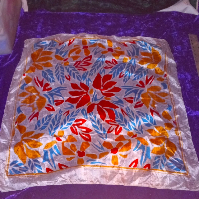 Scarf 14 Vintage Floral 100 Silk Scarf Scarf 14 Vintage Floral 100 Silk Scarf